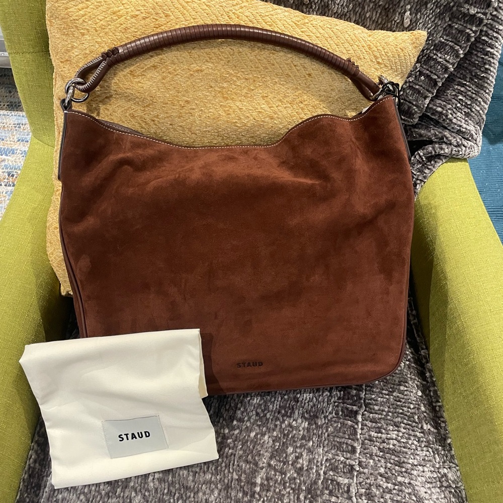 STAUD Perry Hobo Shoulder Bag in Mahogany NWT
